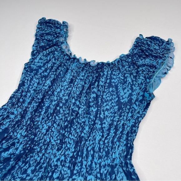 Y2K Babydoll Top Tank Silk Fairy Cottagecore Whimsigoth Romantic Milkmaid Blue - Picture 6 of 14